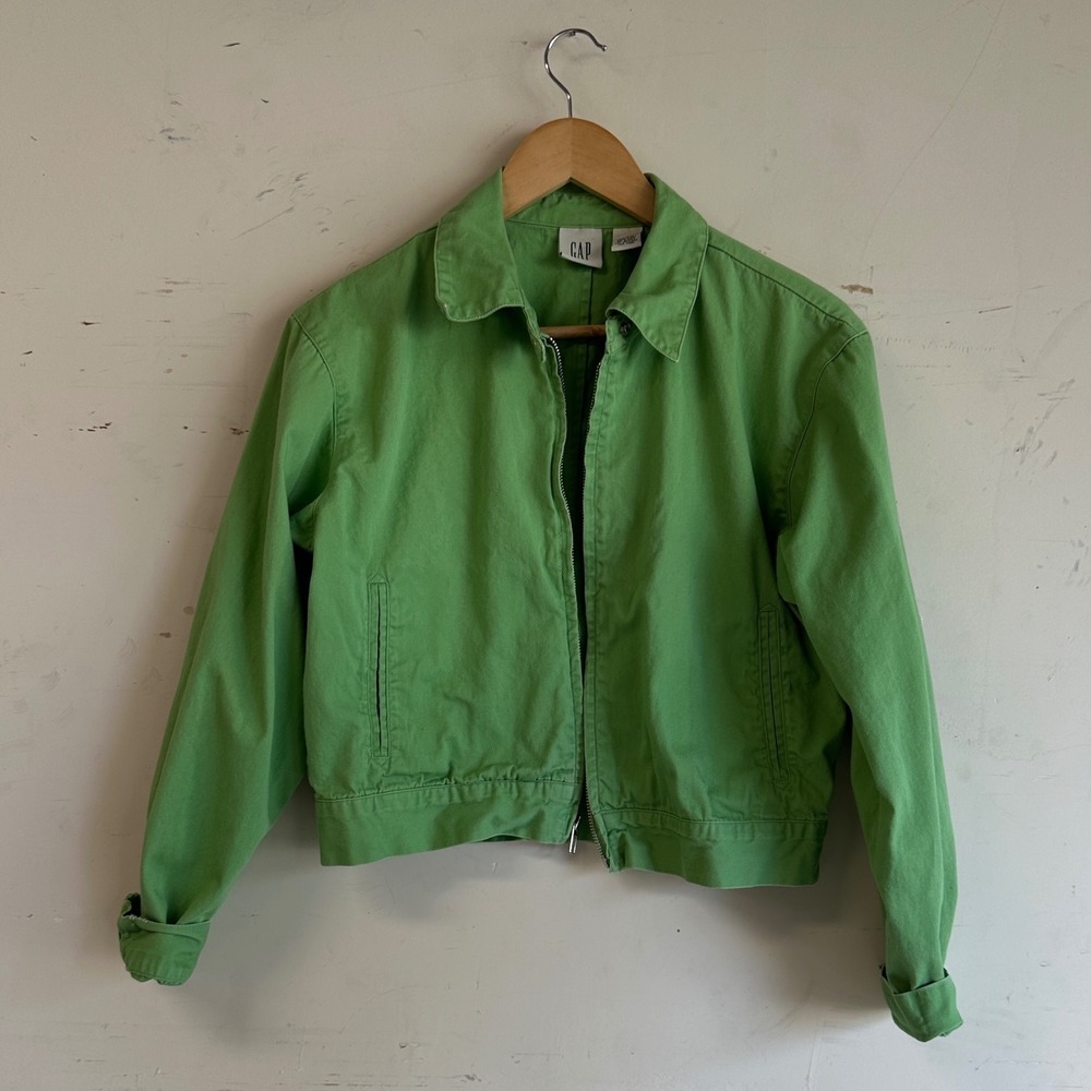 Vintage 90s gap workwear zip up jacket made in hongkong